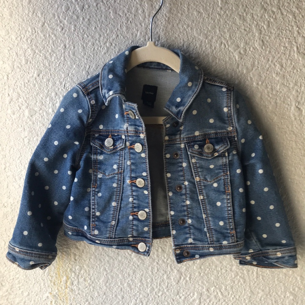 Baby Gap polka dot denim jacket with pockets